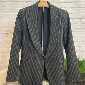 Express Black and White Blazer with Shawl Collar